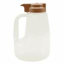Tablecraft Clarified Polypropylene Condiment Dispenser with Beige ABS Top, 64 Ounce Capacity -- 6 per case