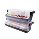 Tablecraft First In First Out Garnish Station Bar Condiment Holder with Six 1.25 Pint White Inserts