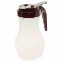 Tablecraft Polypropylene Teardrop Syrup Dispenser with Brown ABS Top, 10 Ounce -- 12 per case