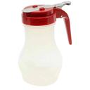 Tablecraft Polypropylene Teardrop Syrup Dispenser with Red ABS Top, 10 Ounce Capacity -- 12 per case
