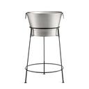 Tablecraft Brickhouse Collection Stainless Steel Brushed Double Wall Beverage Tub and Stand Set, 7 Gallon Capacity