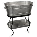 Tablecraft Brickhouse Stainless Steel Black Powder Coated Steel Single Wall Beverage Tub Set, 12.75 Gallon Capacity