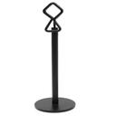 Tablecraft Black Powder Coated Metal Card and Number Holder Stand with Clip, 6 inch