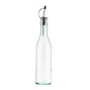Tablecraft Tethered Cap Green Tinted Bottle with Stainless Steel Pourer, 17 Ounce -- 6 per case.