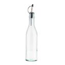 Tablecraft Tethered Cap Green Tinted Glass Bottle with Stainless Steel Pourer, 17 Ounce Capacity -- 6 per case