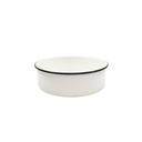 Tablecraft Enamelware Collection Creamy White with Black Rim Round Serving Tray, 10.125 x 10.125 x 3.625 inch