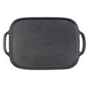 Tablecraft Black Melamine Large Rectangular Faux Cast Iron Serving Tray, 20.375 x 13.25 x 1.5 inch
