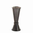 Tablecraft 18/8 Stainless Steel Black Acid Etch Finish Japanese Jigger, 1 Ounce / 1.5 Ounce Capacity
