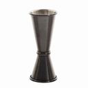 Tablecraft 18/8 Stainless Steel Black Acid Etch Finish Japanese Jigger, 1 Ounce / 2 Ounce Capacity