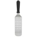 Tablecraft Stainless Steel Perforated Turner with 7 inch Rounded Black Polypropylene Handle, 15 x 2.875 x 3.875 inch