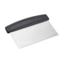 Tablecraft Stainless Steel Dough Scraper with Black Polypropylene Handle, 6 inch