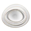Tablecraft Europa Collection Melamine White Stone Pattern with Beige Rim Bowl, 13 Ounce Capacity