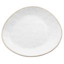Tablecraft Europa Collection Melamine White Stone Pattern with Beige Rim Small Plate, 11 inch