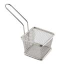 Tablecraft Stainless Steel Square Wire Serving Basket, 4 x 4 x 3 inch