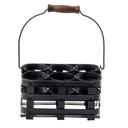 Tablecraft Forge Collection Black Painted Steel Squeeze Bottle Caddy - Holds 6 Bottles, 9.875 x 7.25 x 6.75 inch