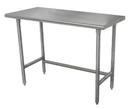 Standard Stainless Steel, Flat Top Work Table With Stainless Steel legs and Open Base, 24 x 36 inch.