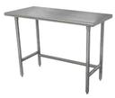 Standard Stainless Steel, Flat Top Work Table With Stainless Steel legs and Open Base, 24 x 72 inch.