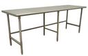 Standard Stainless Steel, Flat Top Work Table With Stainless Steel legs and Open Base, 24 x 96 inch.