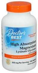 Doctors Best 200mg High Absorption Magnesium Tablets - 240 count per pack