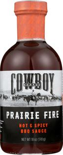 Cowboy Charcoal Prairie Fire Hot and Spicy BBQ Sauce, 18 Ounce -- 6 per case