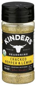 Kinders Organic Cracked Pepper and Lemon Seasoning, 3.5 Ounce -- 8 per case