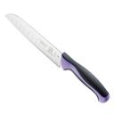 Mercer Culinary Millennia Granton Edge Santoku Knife with Purple Handle, 7 inch