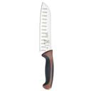 Mercer Culinary Millennia Granton Edge Santoku Knife with Brown Handle, 7 inch