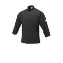Mercer Culinary Millennia Black Small Unisex Cook Jacket with Traditional Buttons