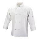 Mercer Culinary Millennia 3X-Large White Unisex Cook Jacket with Cloth Knot Buttons