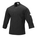 Mercer Culinary Millennia Black X-Small Unisex Cook Jacket with Cloth Knot Buttons