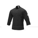 Mercer Culinary Millennia Black Small Unisex Cook Jacket with Cloth Knot Buttons