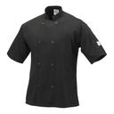 Mercer Culinary Millennia Black 4X-Large Unisex Short Sleeve Cook Jacket with Traditional Buttons