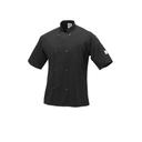 Mercer Culinary Millennia Black Small Unisex Short Sleeve Cook Jacket with Traditional Buttons