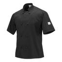 Mercer Culinary Millennia Black X-Large Unisex Short Sleeve Cook Jacket with Cloth Knot Buttons
