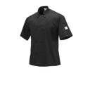 Mercer Culinary Millennia Black Large Unisex Short Sleeve Cook Jacket with Cloth Knot Buttons