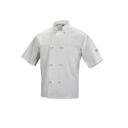 Mercer Culinary Millennia White 4X-Large Unisex Short Sleeve Cook Jacket with Cloth Knot Buttons