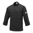 Mercer Culinary Black Small Genesis Unisex Jacket with Traditional Buttons