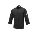 Mercer Culinary Black Medium Genesis Unisex Jacket with Traditional Buttons