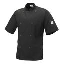 Mercer Culinary Black 2X Large Genesis Unisex Short Sleeve Chef Jacket with Traditional Buttons