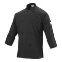 Mercer Culinary Black Large Genesis Unisex Chef Jacket with Cloth Knot Buttons