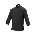 Mercer Culinary Black Medium Genesis Unisex Chef Jacket with Cloth Knot Buttons