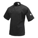 Mercer Culinary Black Small Genesis Unisex Short Sleeve Chef Jacket with Cloth Knot Buttons