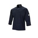 Mercer Culinary Millennia Navy Blue Medium Unisex Cook Jacket with Traditional Buttons