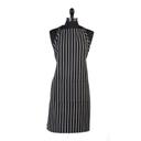 Mercer Culinary Black and White Chalk Stripe Genesis Bib Apron with Pocket