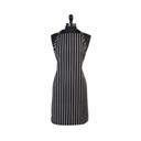 Mercer Culinary Black and White Chalk Stripe Genesis Bib Apron without Pocket