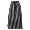 Mercer Culinary Black and White Chalk Stripe Genesis Bistro Apron