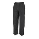 Mercer Culinary X-Small Millennia Unisex Black Cook Pants with White Fine Pinstripe