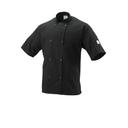 Mercer Culinary Millennia Air Large Short Sleeve Unisex Black Cook Jacket with Full Mesh Back