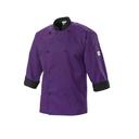 Mercer Culinary Millennia Purple with Black X-Small 3/4 Sleeve Unisex Cook Jacket