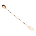 Barfly Copper Plated Bar Spoon with Fork End, 12 3/8 inch